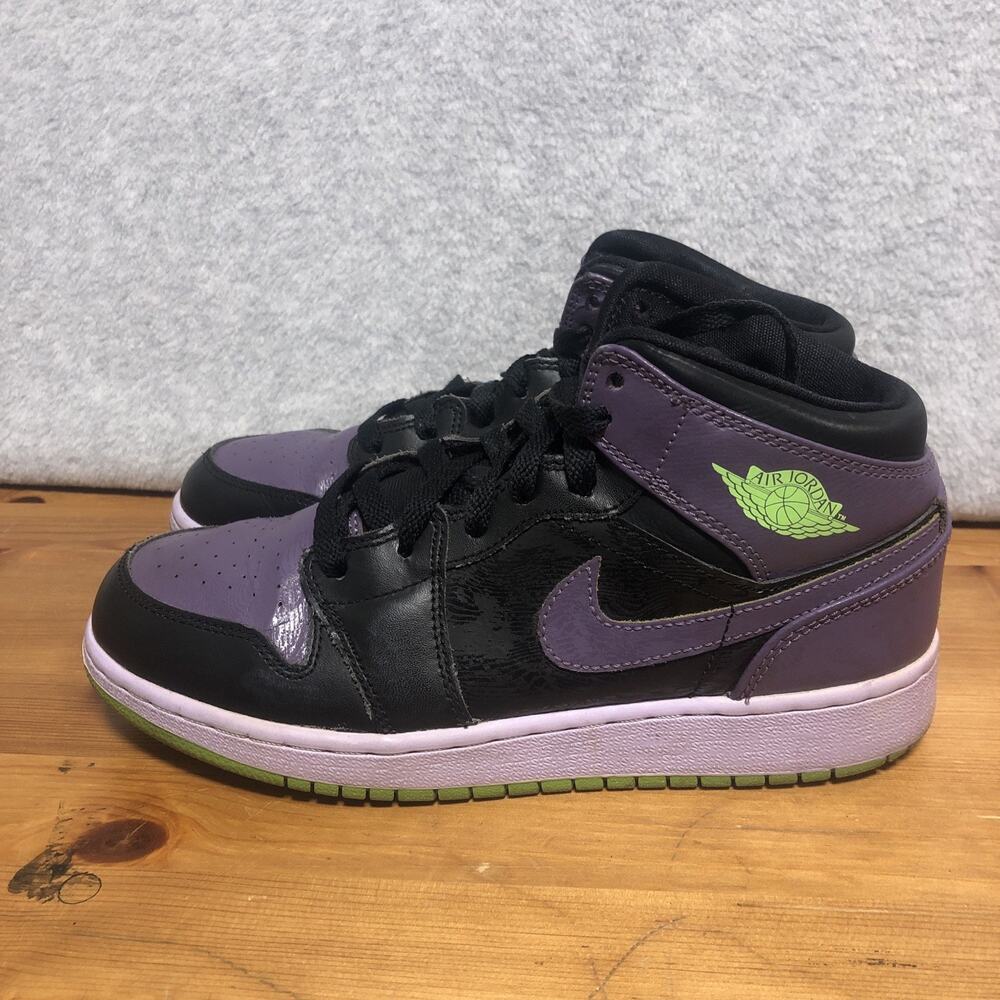NIKE Air Jordan 1 Retro Joker Night Vision Black Purple Green Shoes Size 5Y 2012 - Picture 3 of 13